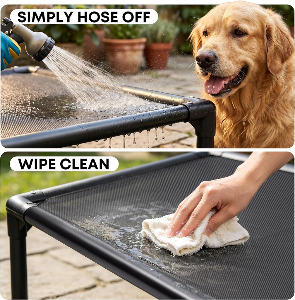 Chew-Proof Elevated Dog Bed for Large and Giant Breeds Up to 250lbs, Heavy Duty Rust-Proof Extra Large Raised Dog Cot