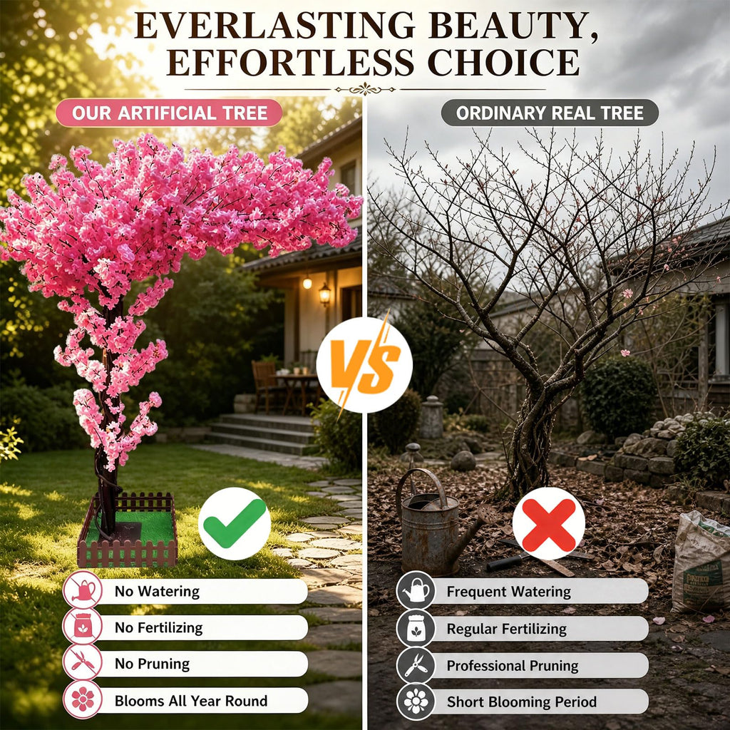 6FT Artificial Cherry Blossom Tree Pink, Fake Sakura Tree Indoor Decor