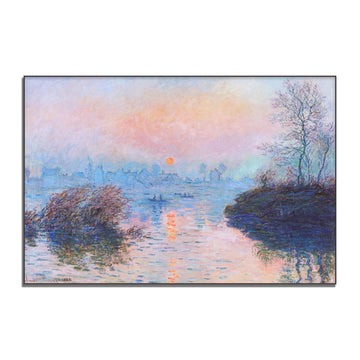 Claude Monet Wall Art Sunset on The Seine At Lavacourt, Winter Effect Poster Impressionist Art Nature Landscape Oil