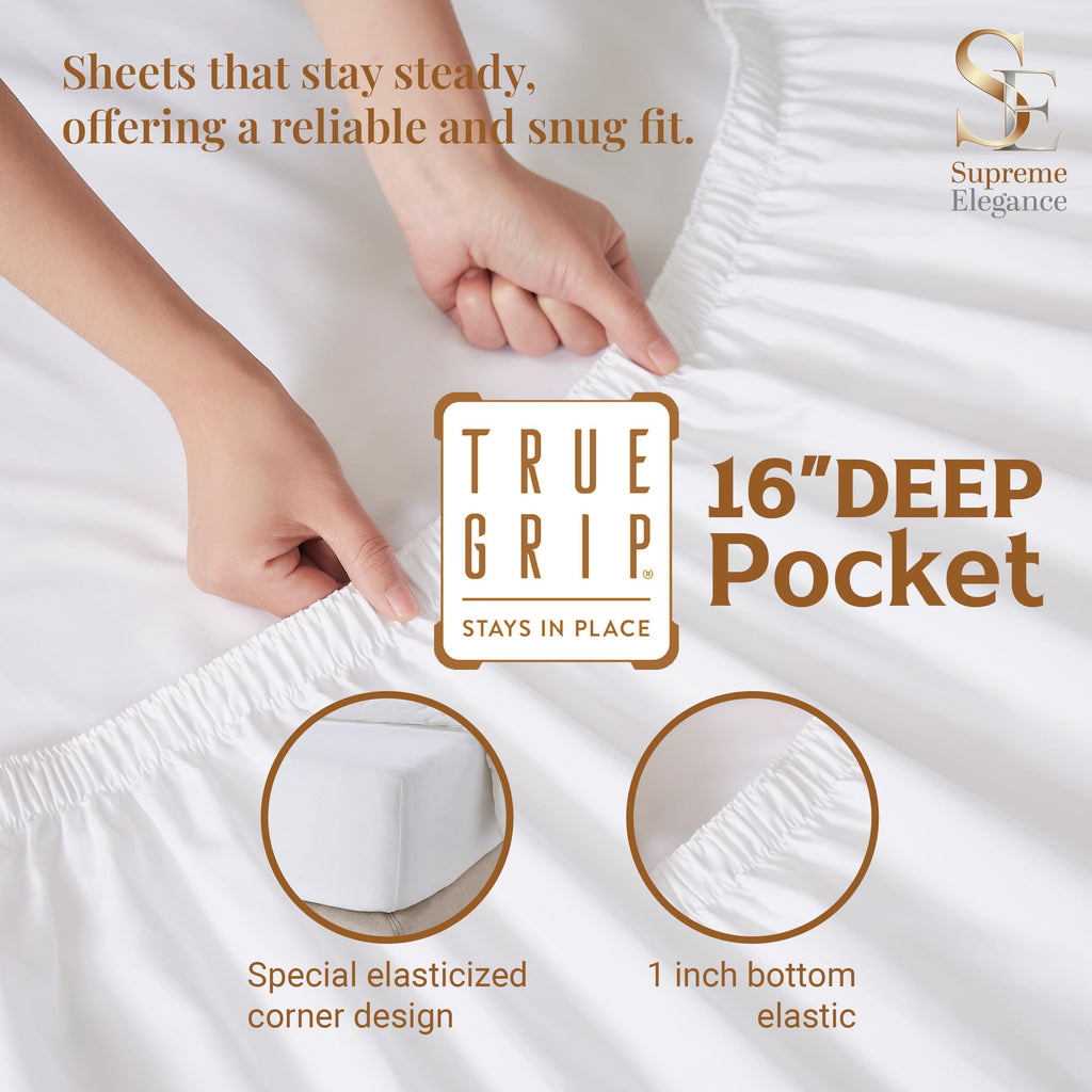 100% Cotton Percale Sheets Queen, Snow White