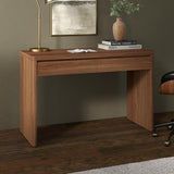 48" Modern Rectangular Wooden Home Office Desk Computer Desk Writing Table with 2 Storage Drawers, Medium Walnut
