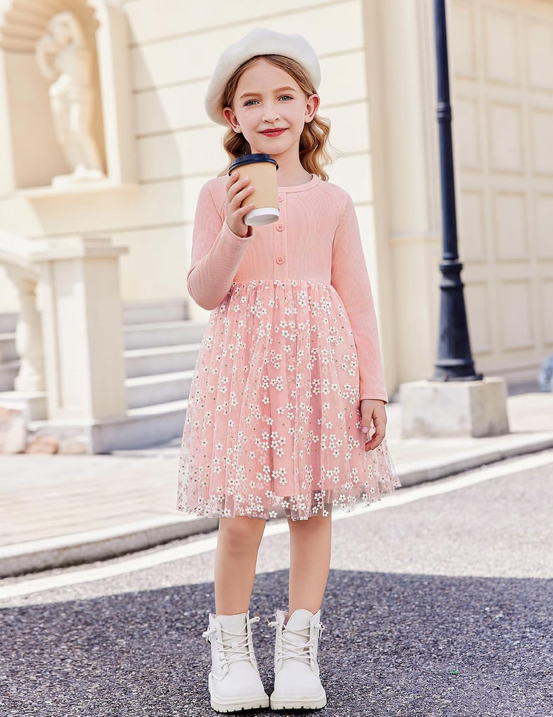 Toddler Girls Tutu Dress Long Sleeve Fall Winter Party Dresses