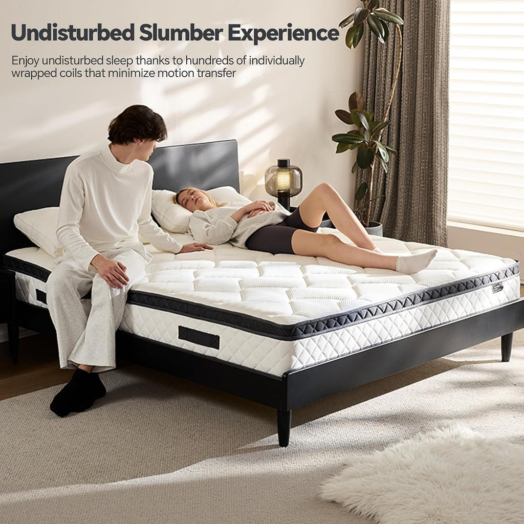 California King Mattress 12 Inch, Cal King Hybrid Mattress in a Box with Individual Pocket Spring & Memory Foam