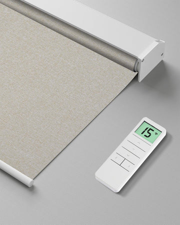 Motorized Roller Shade with Remote Control, Blackout Electric Shade for Windows Compatible with Alexa Google via Hub