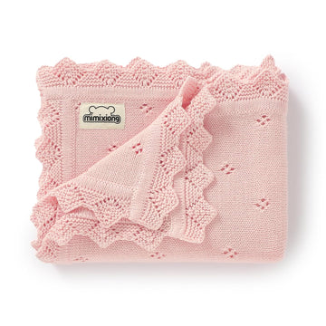 Cotton Baby Blanket Knitted Crochet Receiving Crib