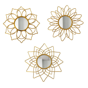 Champagne Gold Round Mirrors for Wall, Decorative Mirrors for Wall Decor