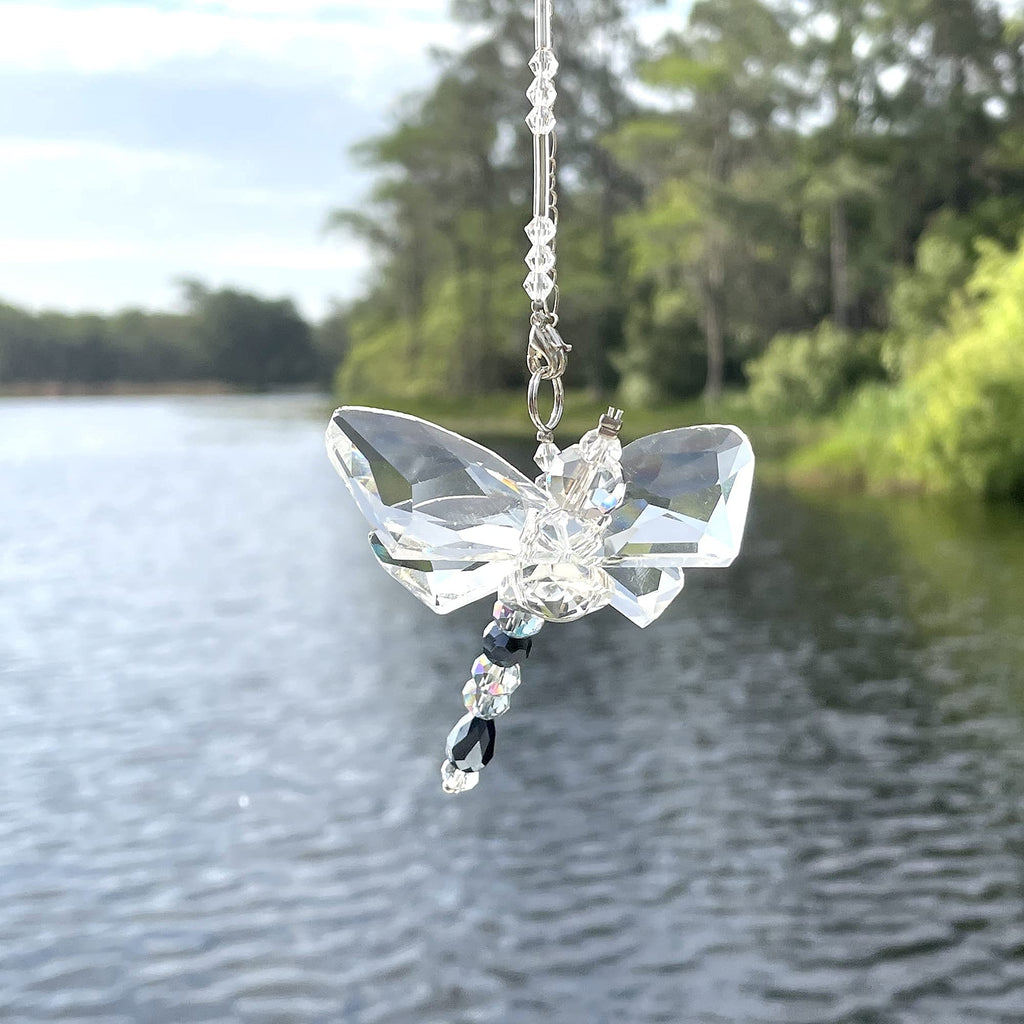 Crystal Dragonfly Suncatcher - Prism Rainbow Maker for Car, Garden, Home & Window Décor - Dragonfly Charm Gift for