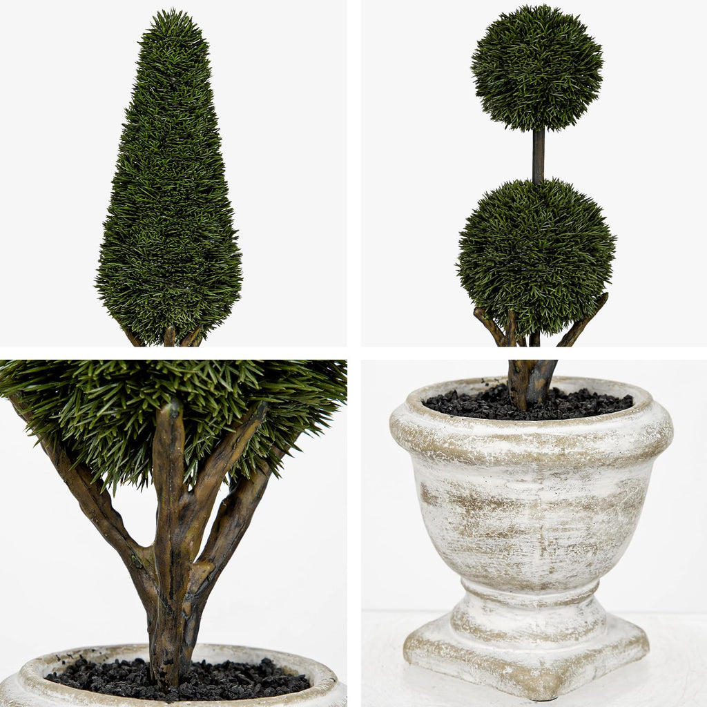 1.2ft Small Artificial Ball Boxwood Topiary Tree Indoor Table Topiary Plant