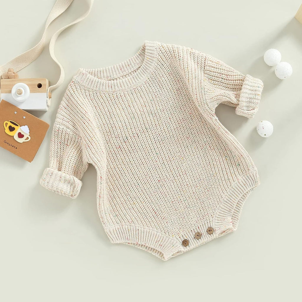Baby Girl Boy Sweater Knit Oversized Pullover Sweatshirt Romper