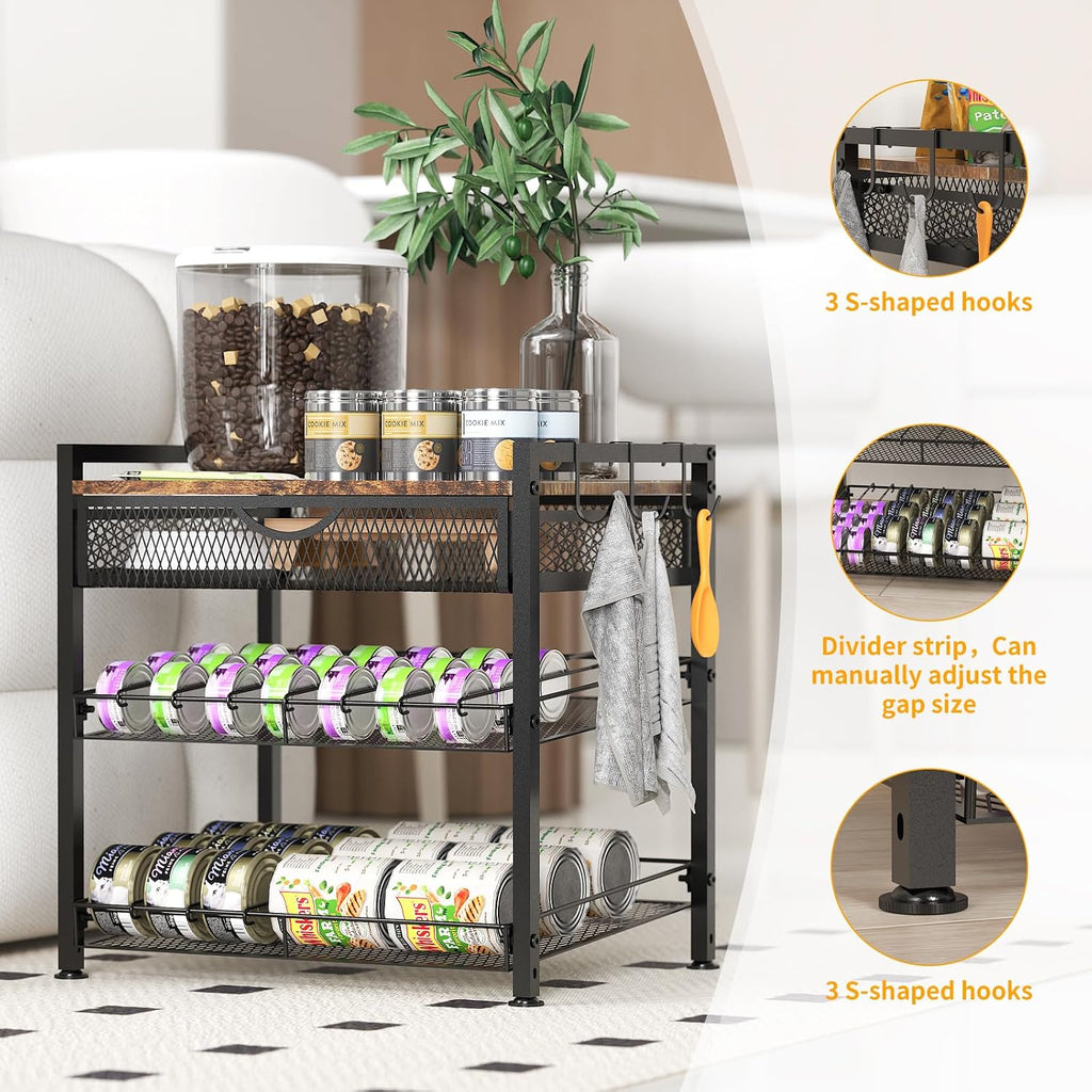 Cat Food Can Organizer, Storing Different Sizes Pet Food Canned Dispenser