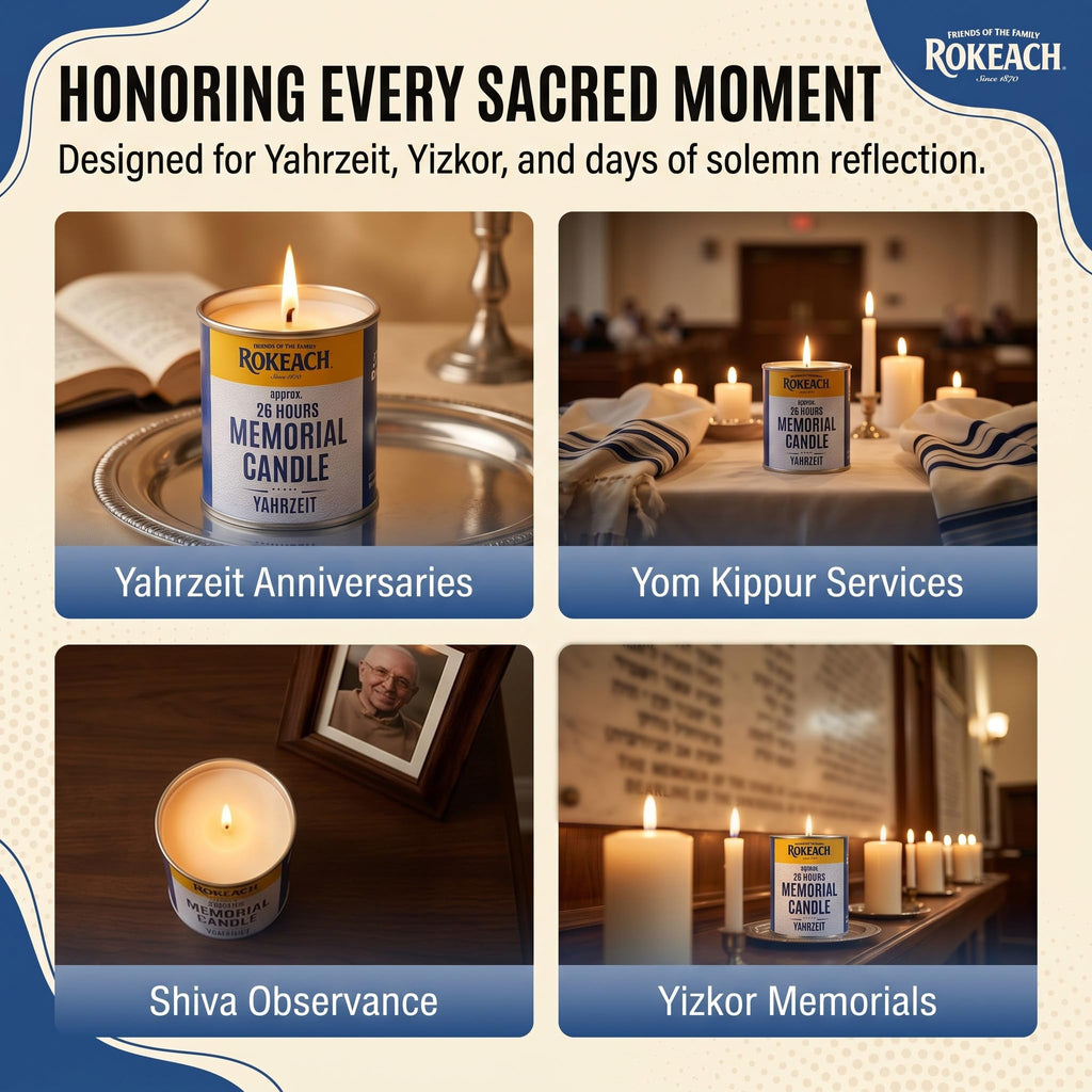 24 Hour Candles, Yahrzeit Memorial, Tin (12 Pack) | Yom Kippur | Emergency, Perfect for Blackouts, Storms &