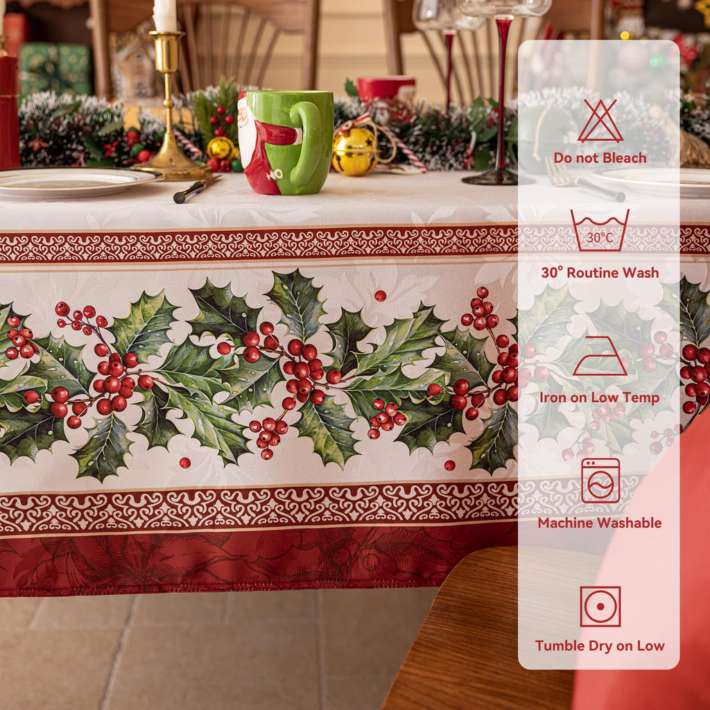 Christmas Jacquard Rectangle Tablecloth, 60 x 84 Inch