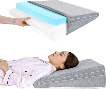Adjustable Bed Wedge Pillow for Sleeping, Triangle Incline Wedge Pillow for Back Reduce Pressure, Memory Foam Pillow