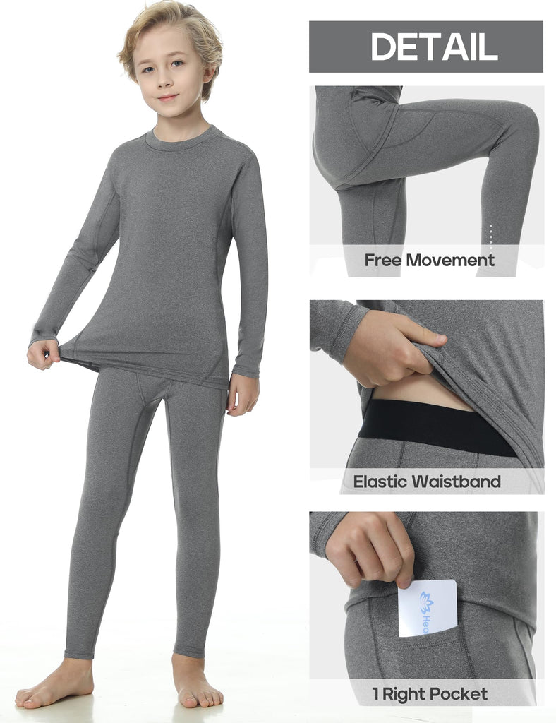 Thermal Underwear Set for Kids, Boys Thermal Sets Base Layer Long Johns