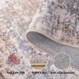 Washable Area Rug Living Room Rugs-5x7 Large Soft Non-Slip Carpet for Bedroom Dining Room Modern Abstract Neutral Low