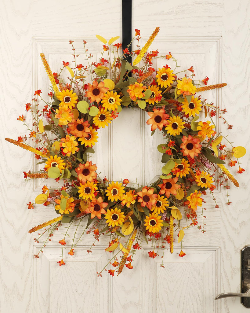 Fall Wreath for Front Door 26 inch Autumn Sunflower Harvest Outdoor