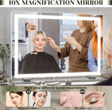 32x 22 Inch Large Lighted Vanity Mirror with Dimmable 3 Modes, LED Makeup Mirror ＆ Dressing Room, Tabletop or Wall