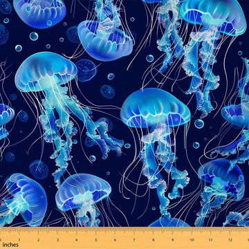 Jellyfish Ocean Fabric By The Yard Decorative