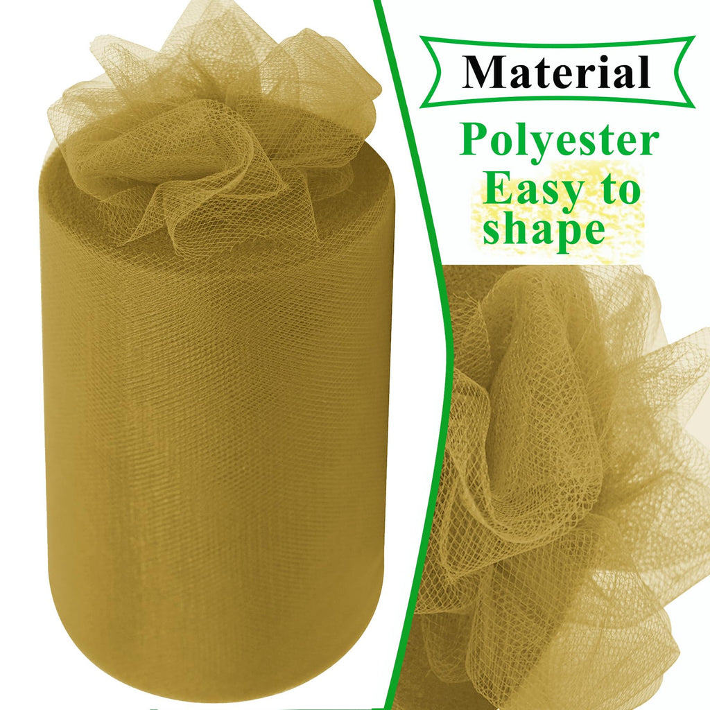 Mustard Gold Tulle Fabric Roll 6 Inch X 100 Yards Tulle Ribbon