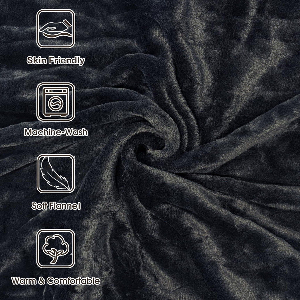 Heated Blanket Throw, Ultra Soft 2-Layer Flannel Electric Blanket