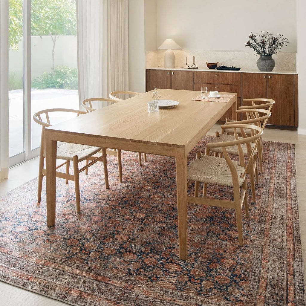 Rustica 10’ x 14’ Area Rug - Clay Rose & Blue-Cast Graphite Heritage Flatweave, Low-Pile - Easy Clean Area Rug