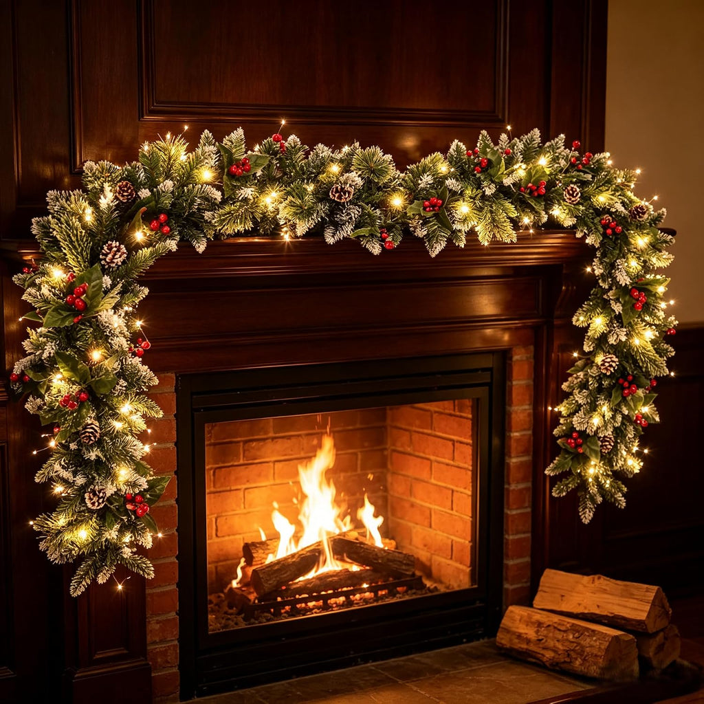 With Lights for Mantel with Timer