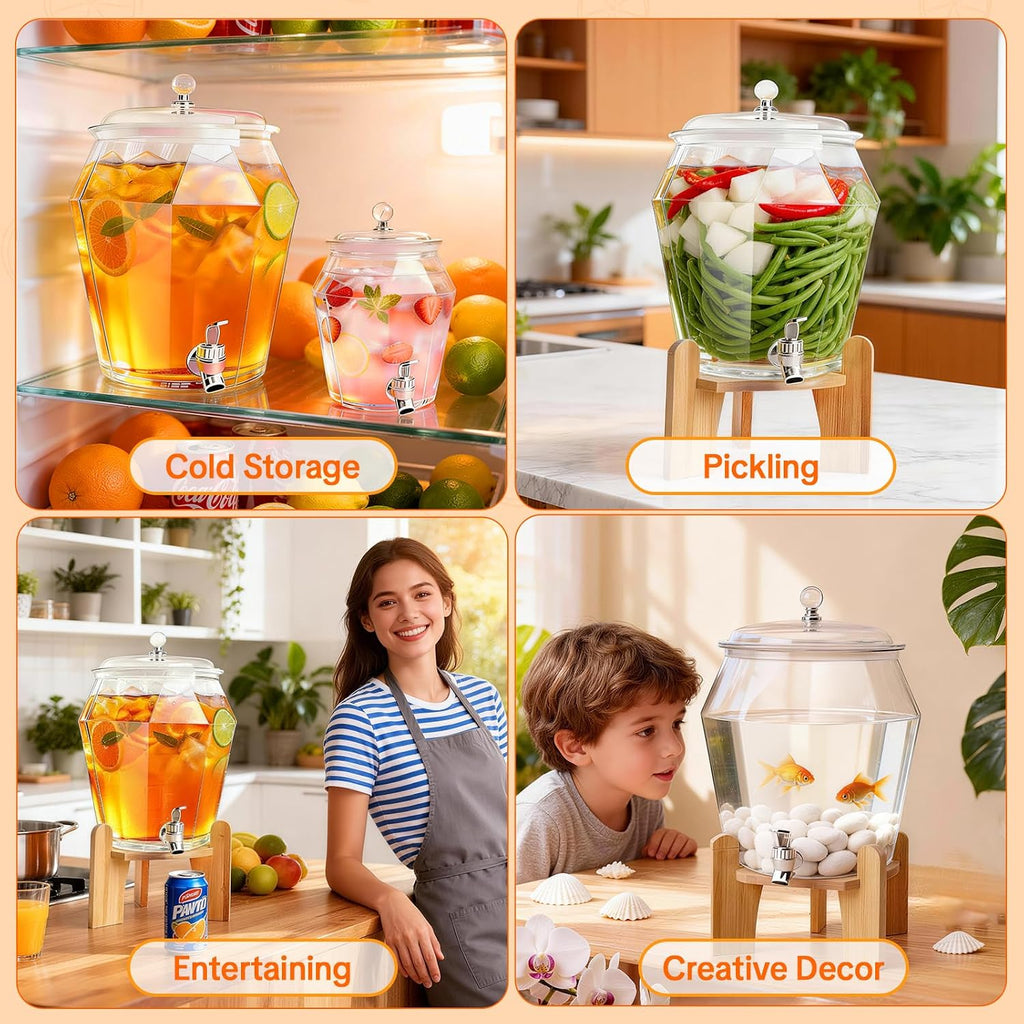 Drink Dispenser Set, (1.85 & 0.69 Gal) 2.5 Gallon Capacity - Set of 2