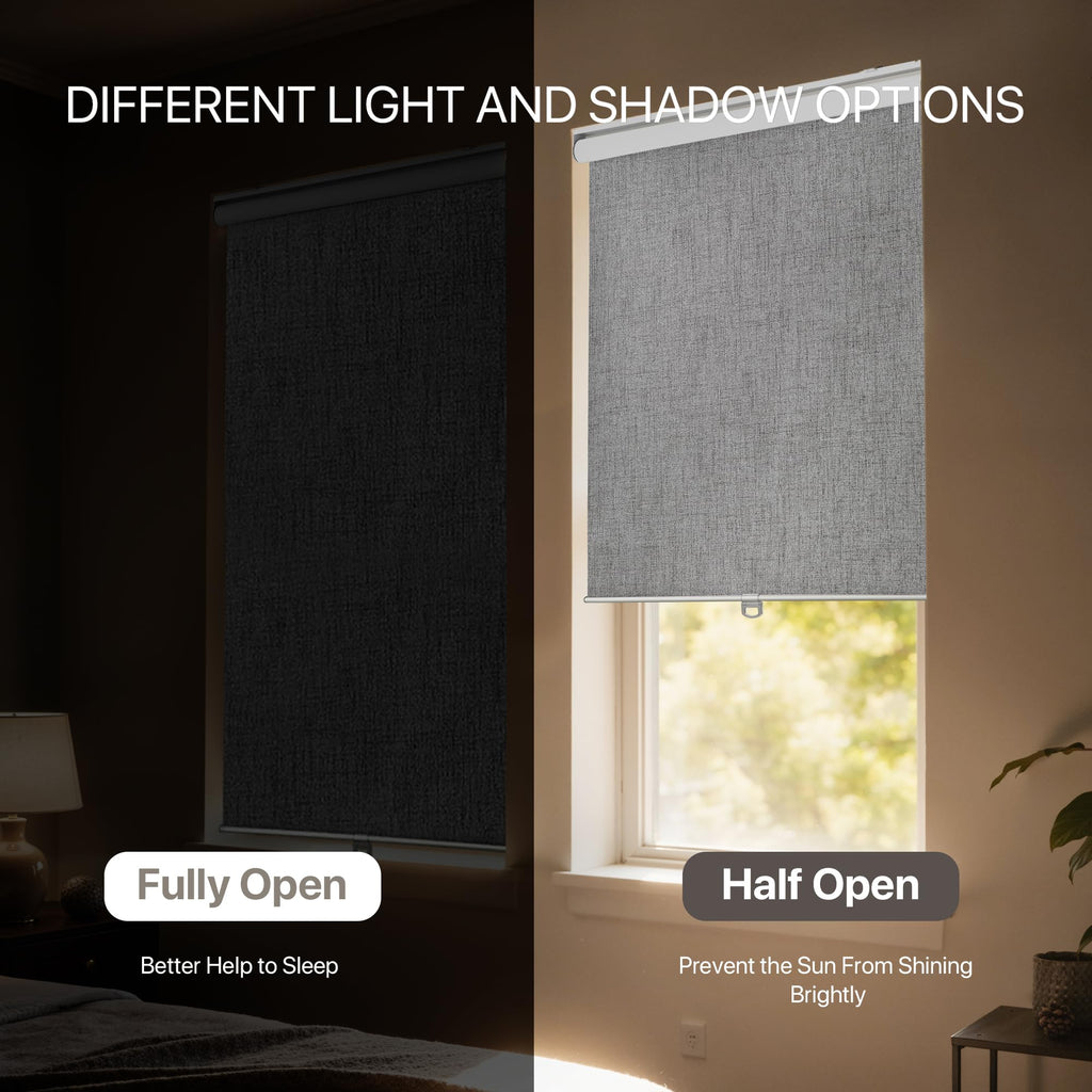 Cordless Blackout Roller Shades, Grey