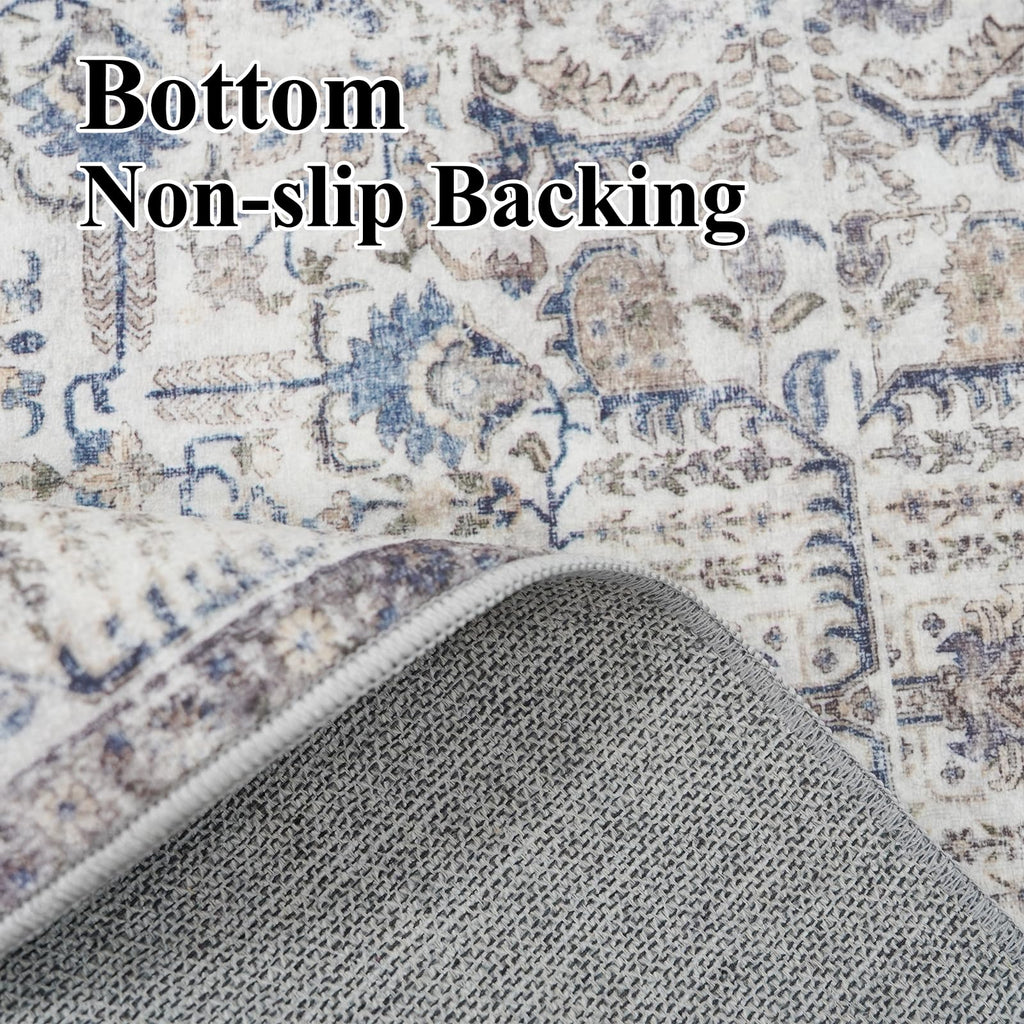 Washable Runner Rugs - Vintage Kitchen Runner Rug Stain Resistant Rugs Bedroom Laundry Room Mat Distressed