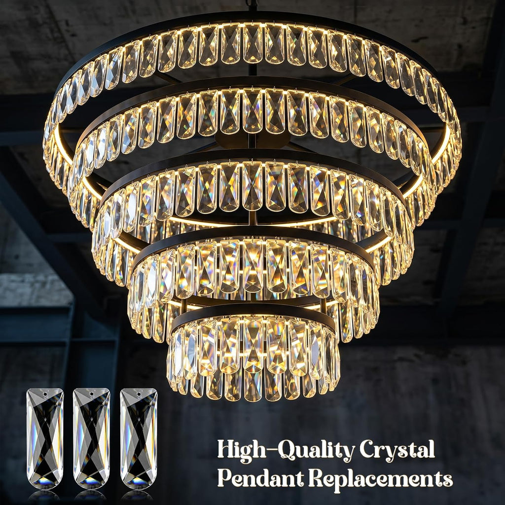 Clear Crystal Prisms with 2 Holes, 2"x1.2" K9 Crystal Chandelier Replacement Parts