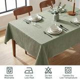 Rectangle Tablecloth Waffle Textured Waterproof Table Cloth Stain Resistant Wrinkle Free Washable De