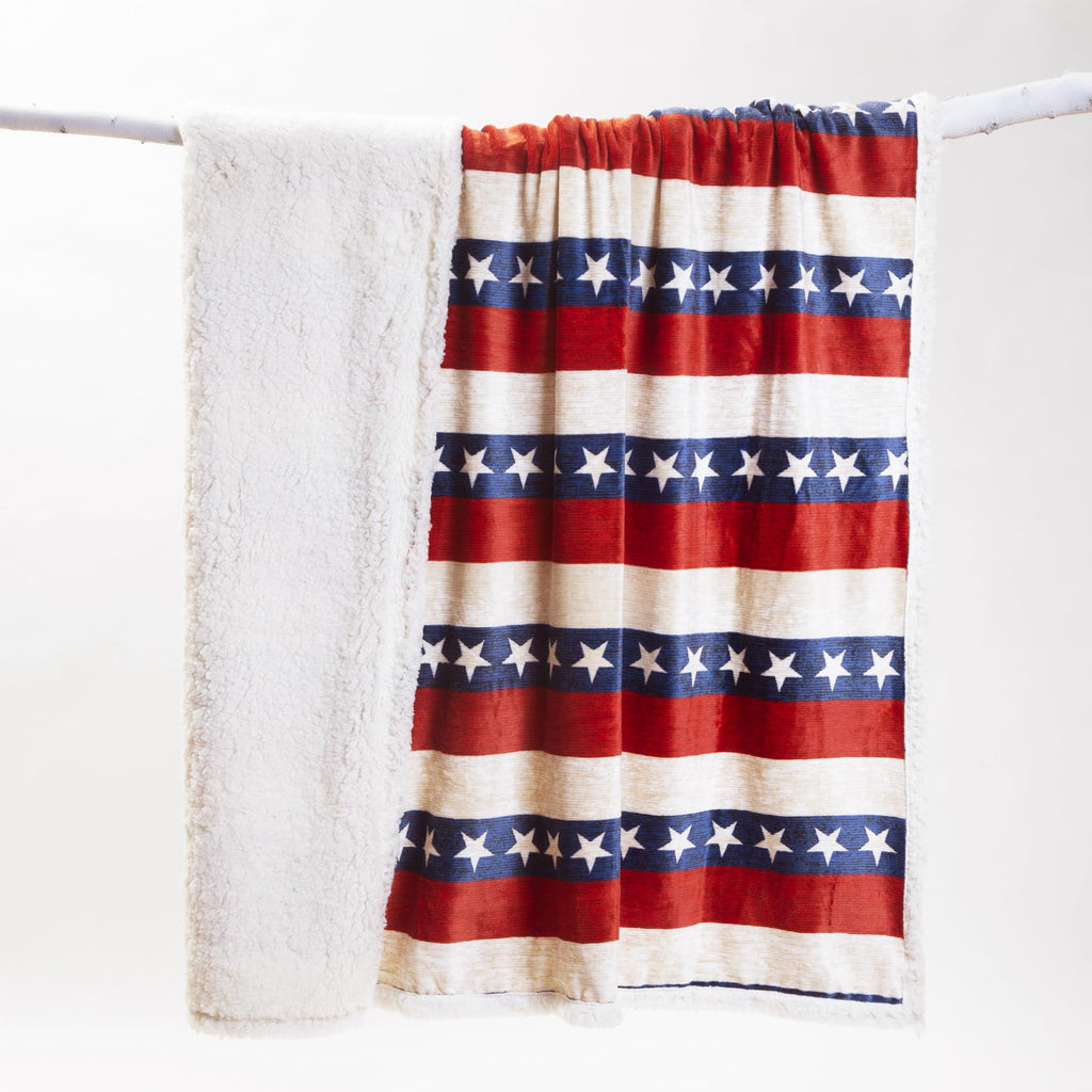 Ultra Premium Super Soft Plush Sherpa Fleece Oversized Throw Blanket 54" x 68", Americana
