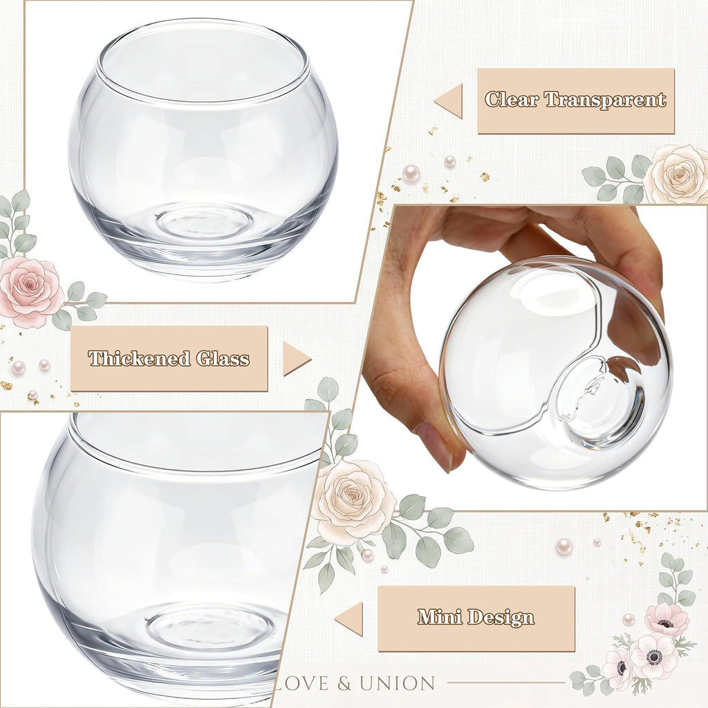 80 Pack Clear Glass Tealight Candle Holders Bulk Round Votive Small Bowl Candle Holders for Wedding Centerpieces