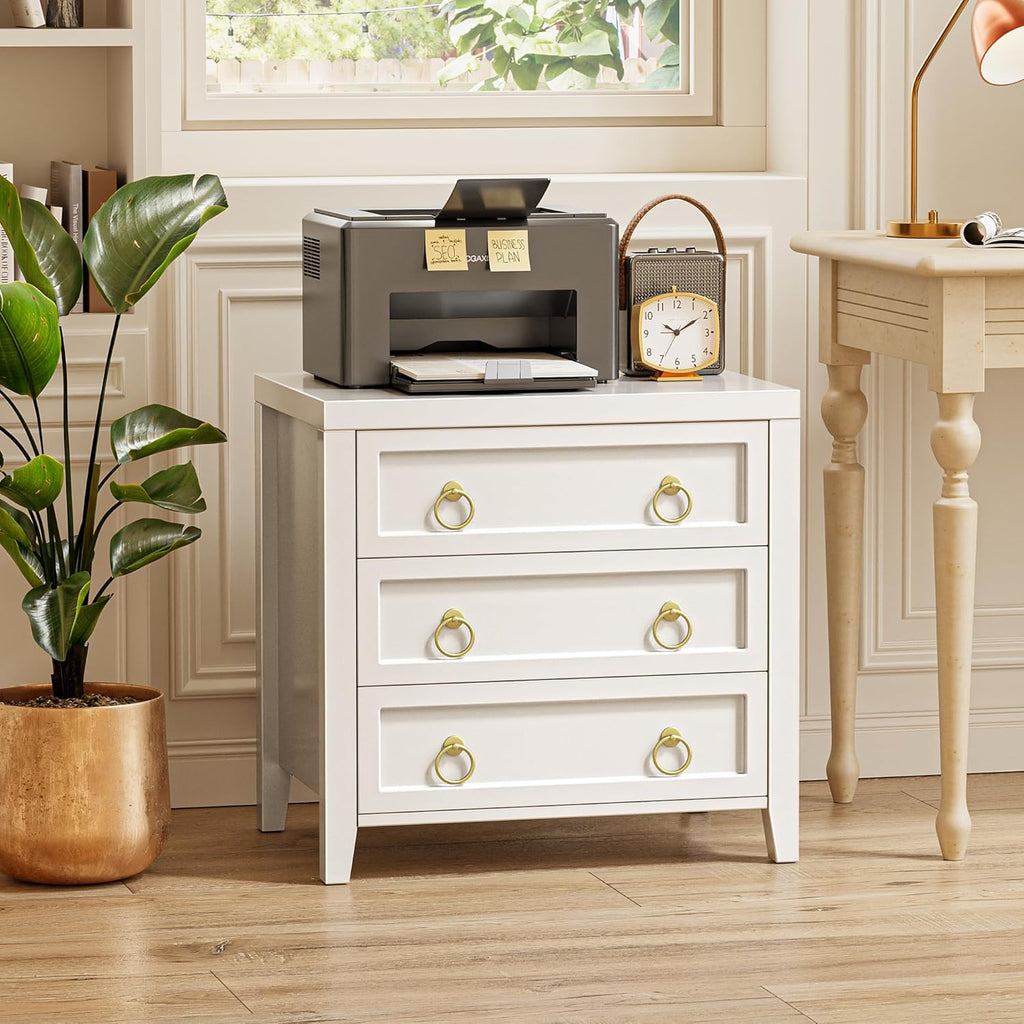 Paint Night Stand with Charger Station and USB-C Port, 3 Drawer Nightstands Set of 2, Larger Wider Bedside Table