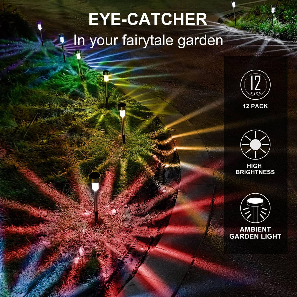 Solar Lights Outdoor Waterproof, Solar Garden Lights, Multicolor, 16Pack