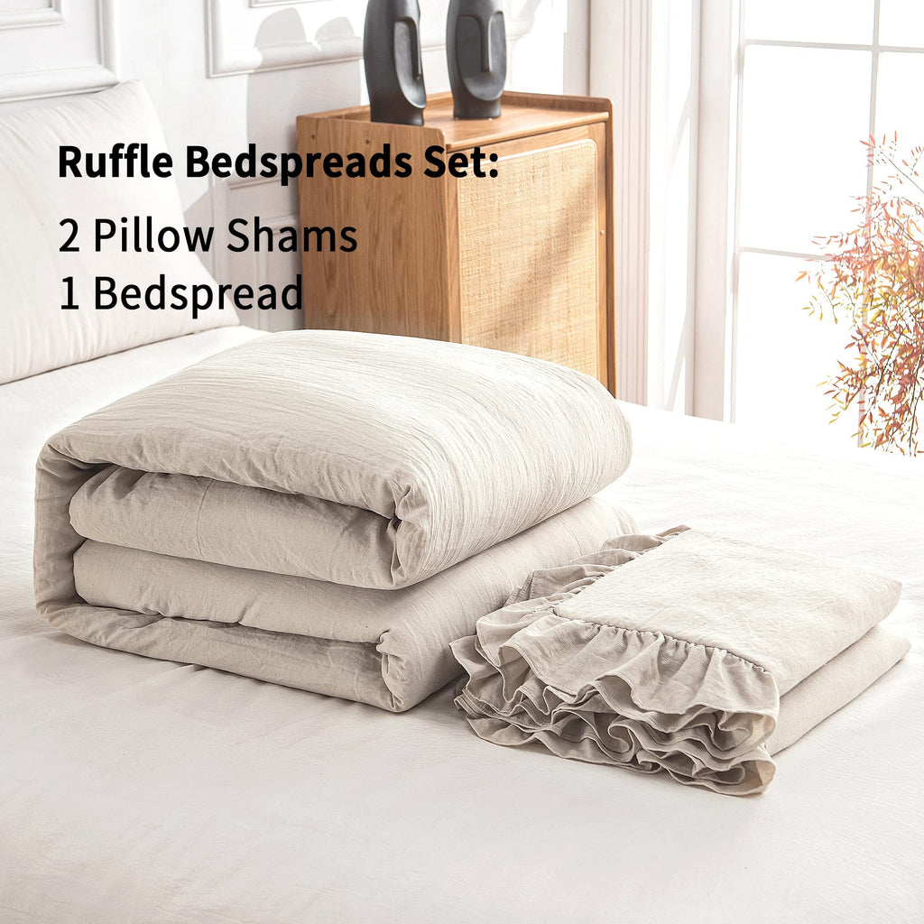 Home Bedding Bedspread Set Quilt - Farmhouse Bedspread Summer Coverlet Bed Spreads, Lightweight Quilt Chic Vintage