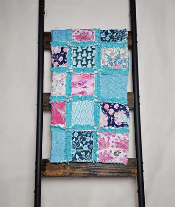 Quilt, Rag Quilt, Peacock Crib Quilt, Patchwork Quilt, Lovey Blanket, Peacock Quilt, Baby Shower Gift, Boho Quilt