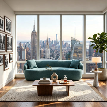 Modern Curved Sofa Couch, Oversized Curved Sofa Comfy Teddy Fleece Boucle Couches with 2 Pillows Apartment Office