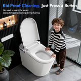WANSID Elongated Smart Toilet With Bidet Built-in, Auto Open/Close Lid, Soft-Closed Heated Seat