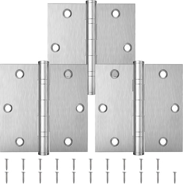 Ball Bearing Door Hinges, 3.5 x 3.5 Inches Door Hinges, Square Corner Heavy Duty Hinges, Stainless Steel Hinges