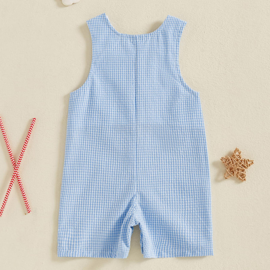 My First 4th Of July Baby Girl Boy Outfit American Flag Sleeveless Overalls Stars And Stripes Romper Memorial Day (My