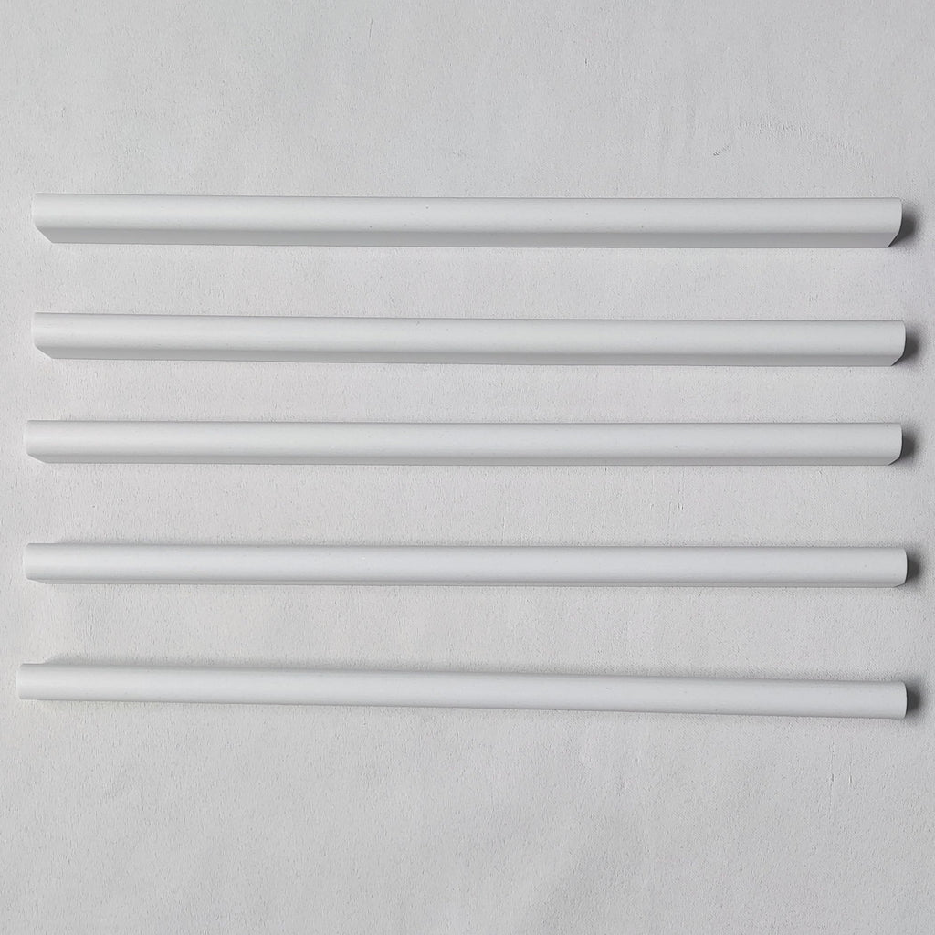 10 Pcs White Marble Pencil Tile, 12 Inch Edge Trim Matte Finish, Backsplash, Kitchen, Shower