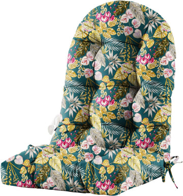 Waterproof High Back Adirondack Chair Cushion 48x21 Floral | Vibrant floral patterns, thick elastic padding with