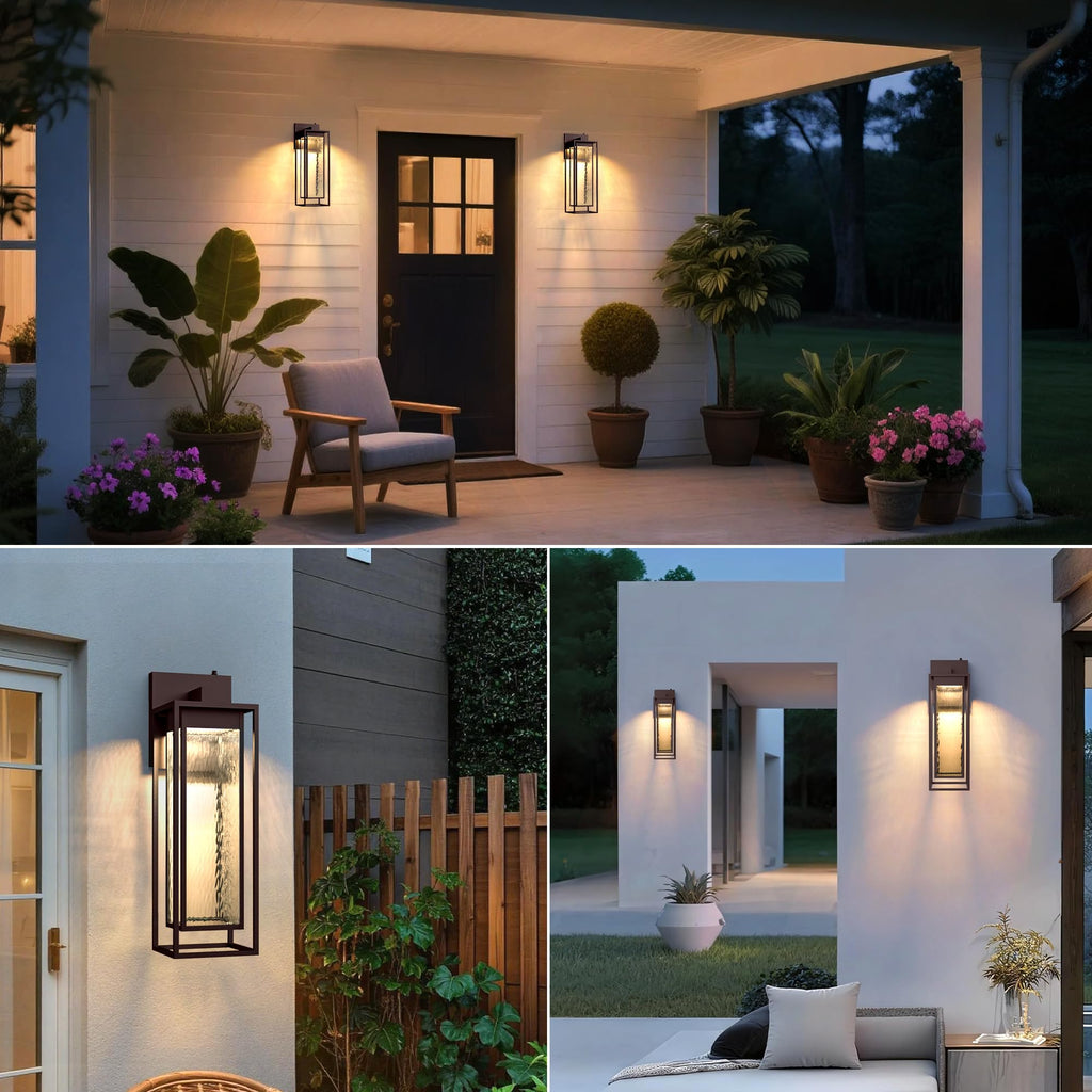 23INCH LED Dusk to Dawn Outdoor Light, Brown, Waterproof