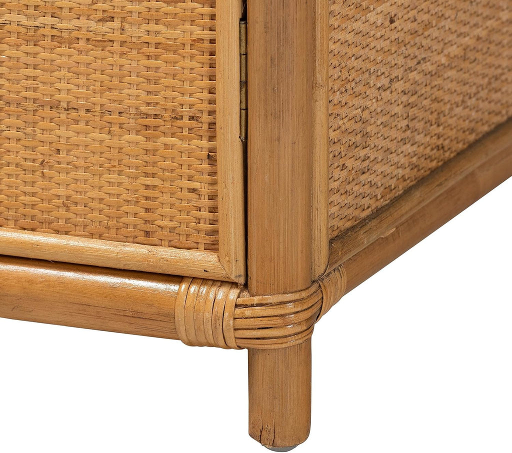 Mairen Arched Natural Rattan Storage Cabinet
