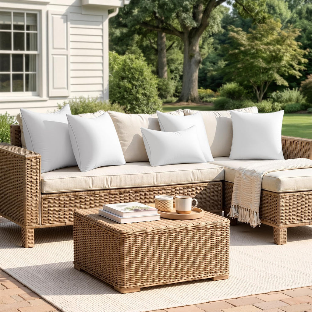 18x18 Outdoor Square Pillow Inserts Sofa Garden - Set of 2