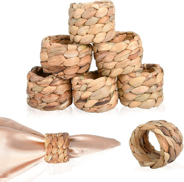 Napkin Rings, Spring Napkin Rings, Rustic Handmade Woven Napkins Ring, Spring Table Decorations, Farmhouse - Set of 8