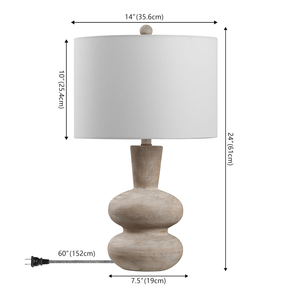 Matheo 24" Modern Sculptural Resin Table Lamp, Antique Brown