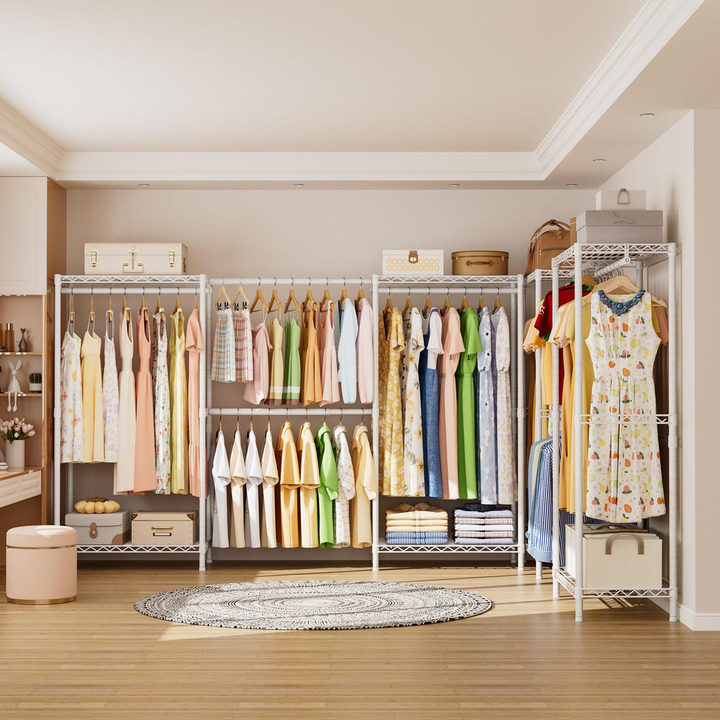 Heavy Duty Portable Closet Clothes Racks Wardrobe with Shelf