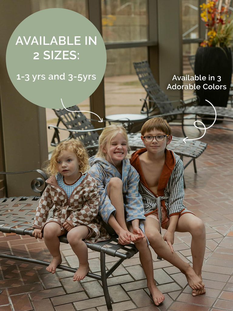 Toddler Bath Robe, Kids Hooded Bathrobe & Swim Cover Up, Rosewood 3-5 year